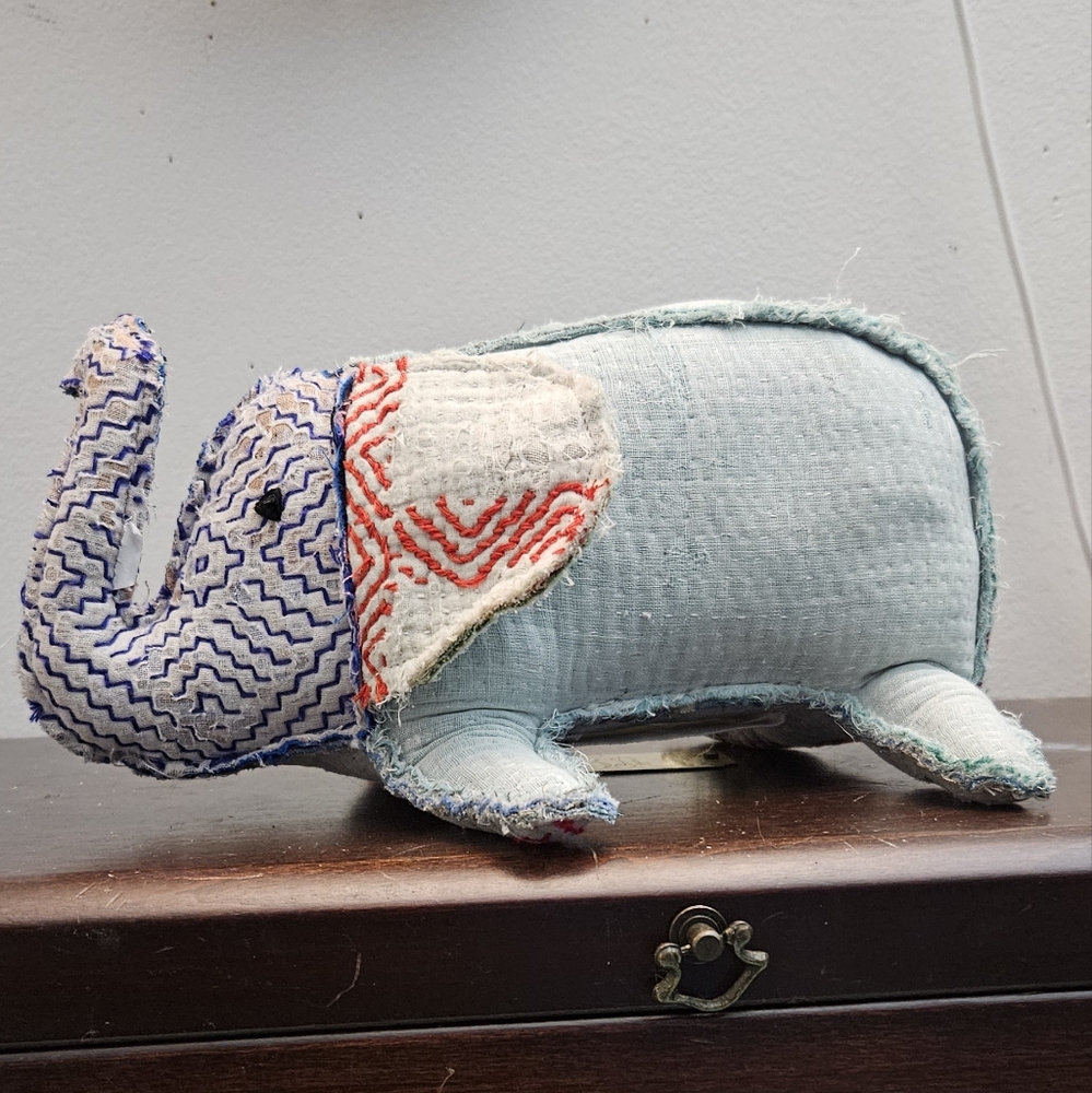 Elephant Handcrafted Blue Stuffed Animal